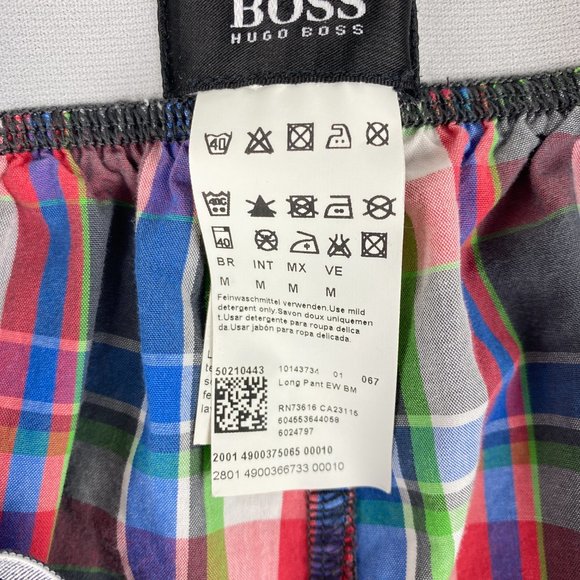 Hugo Boss Pajama Pants Mens‎ Medium Plaid Blue Red 100% Cotton Lightweight - Picture 13 of 13